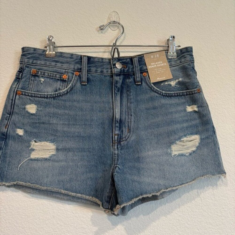 Madewell Relaxed Denim Shorts in Renfield Wash NWT - Picture 2 of 7